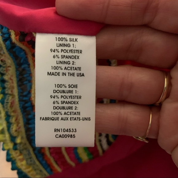 Nanette Lepore Designer Multicolor Striped Crop Spaghetti Strap SILK Top Sz 10 - Picture 6 of 10